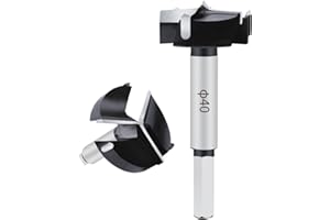 ASNOMY Punta Forstner per trapano in carburo, 40mm punta Forstner per legno duro, Legno Drill Bits set, kit di utensili per la lavorazione del legno per legno compensato di plastica