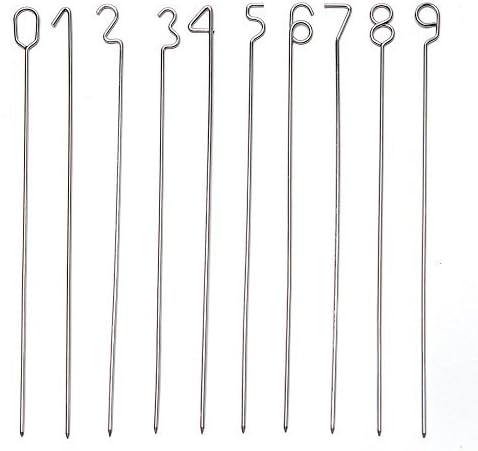 Stainless Steel Numbered Barbecue Skewers | Funny Numeric Skewers to Use with Grilled Meats, Vegetables or Smore, Chocolate Fondue Fountain | Metal Skewers | Oven &amp; Dishwasher Safe | Set of 10 From Thanks2dad
