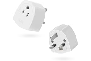 AIEVE US to UK Plug Adapter, 2/3 Pin USA to 3 Pin UK Travel Adapter with 13A Fuse, American/Mexico/Janpan to British Plug (2-Pack)