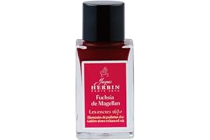 Jacques Herbin 16063JT - Un flacon d'encre pailletée or pour stylo-plume, roller, plume de verre et porte-plume 15 ml, Fuchsia de Magellan