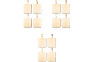 Hausdec 12 Pezzi Mini Tavole da Taglio in Legno Vergini con Manico Tagliere Fai da te Cucinare Legole Decor A