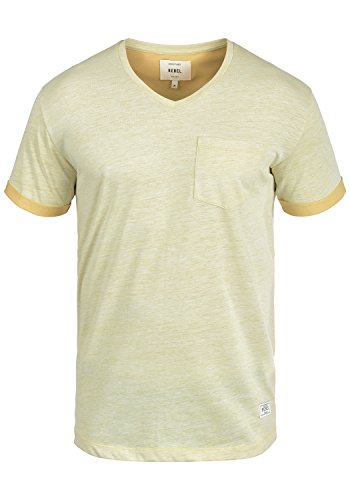 Redefined Rebel Moses T-Shirt À Manches Courtes Chemise pour Homme avec Encolure en V, Taille:M, Couleur:Mustard