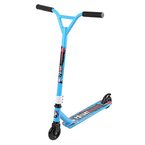 Preisvergleich Produktbild Blackpoolal Stunt Scooter Roller Cityroller Kickroller Stuntscooter Kickboard, ABEC 7 Stunt Rollen Y-Lenker 360° Drehbar Aluminium Tretroller Kinderroller für Erwachsene und Kinder (Blau)