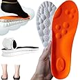 Steppers 4D Cloud Soles for Women Men - 2025 New Massage Insoles With Arch Support, Ultra Comfort Trim to Fit (Orange, Men 4-4.5/Women 5.5-6)