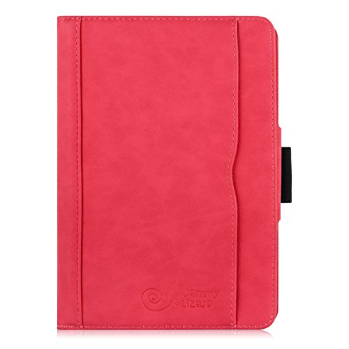 iPad Mini Hülle – JAMMYLIZARD Ledertasche Smart Cover mit Standfunktion für iPad Mini 4. 3. 2. & 1. Generation, ROT & HONIG, [MIT STIFT-HALTER] - 4