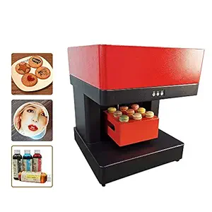 3IDEA Coffee Printing Machine, Latte Art Printer Intelligent Coffee Latte Maker 4 Cups USB Win7 Support for Coffee Pastry Yogurt Biscuits (RED)