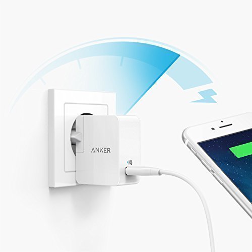 Anker PowerPort 1 (12W / 2.4A) 1 Port USB Ladegerät Reise mit UK /EU Stecker, Reiseadapter mit Power IQ für iPhone 7 / 6s / 6 /5s/ SE, iPad Air 2 / mini 3, Galaxy S7 / S6 Edge und Weitere (Weiß) - 3