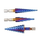 Lot de 3 forets en acier rapide avec revêtement nano bleu 3-12 mm 4-12 mm 4-20 mm