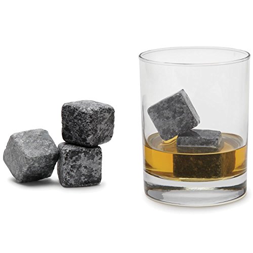 Gearmax® 9er SET Whisky-Steine aus natürlichem Speckstein für Getränke „on the rocks“, Kühlsteine im praktischen Stoffbeutel - 3