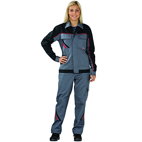 Planam Damen Bundhose Highline, Größe 38, 1 Stück, schiefer / schwarz / rot, 2329038 - 6