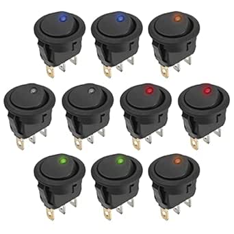 Interruttori Bilanciere Rotondi 10pcs - 10A/125V 6A/250V Per Auto Ed Elettrodomestici - Foto 4