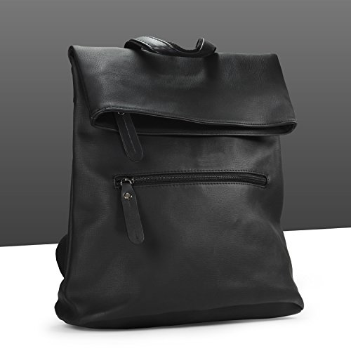 Urcover® Unisex Designer Foldover Rucksack + kleiner Beutel in Farbe, auch als Umhängetasche Handtasche mit Reiß- & Magnetverschluss | Freizeitrucksack Daypack - 4