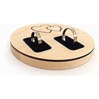 Ringkissen zur Hochzeit aus Holz mit Gravur Herzen Ringschale Ringetui Ringkästchen Ringschatulle Ringbox Ring Box rustikal vintage alternativ außergewöhnlich ausgefallen mal anders vintage alternative: Ahorn