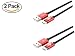 Produktbild USB C Kabel, 2er-Pack] FASPOWER 2 m Typ C USB 2.4 A Nylon geflochtenes Ladekabel Datentransfer Ladekabel für Samsung Galaxy S9/S8+ Note 9 Note 8, Sony Xperia XZ, Google Pixel, Huawei P10 P9 OnePlus 5T/6 (schwarz/rot)