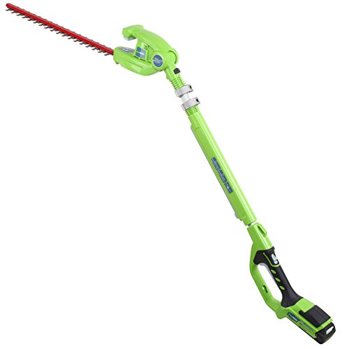 Greenworks G24PH51K2 24v Cordless Long Reach Hedge Trimmer 510mm Blade with 1 Li-ion Battery 2ah