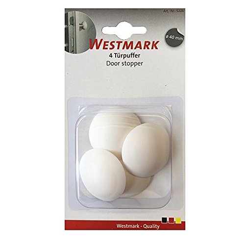 Westmark 4 Türpuffer, Rund, Durchmesser: 4 cm, Selbstklebend, Kunststoff, Weiß, 52262280