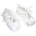 Beautiful ballet style Baby girls Christening Party shoes with rosebud detail by soft touch (3-6months, White)