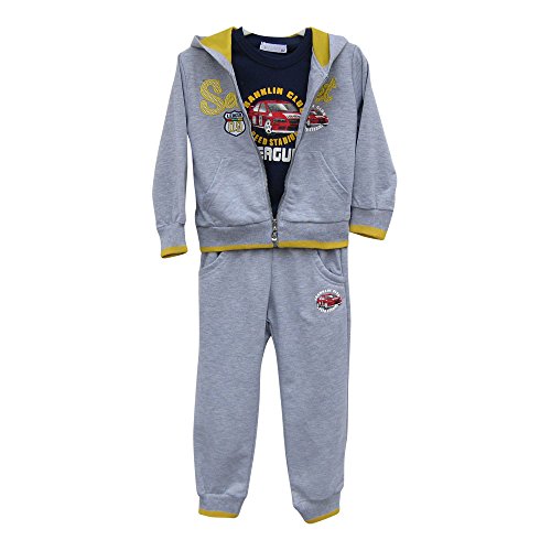 Gallux Bekleidung Baby Boys' Tracksuit Grey Grau/Dunkelblau