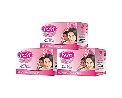 Fem Saffron Fairness Creme Bleach, 8g (Pack of 3) - India