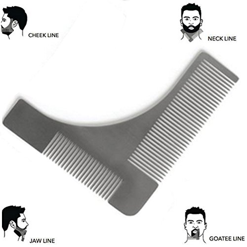 TPone Edelstahl Bart Styling und Gestaltung Vorlage Kamm Werkzeug für die perfekt Bartform