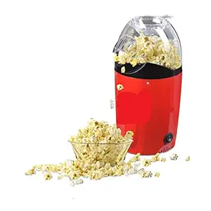 Heria Instant Popcorn Grade Aluminum Alloy Oil Free Popcorn Maker || 1200-W Hot Air Popcorn Maker with Lid for Home Popcorn Making in Just Minutes Popper Electric Machine Snack Maker, Random Color