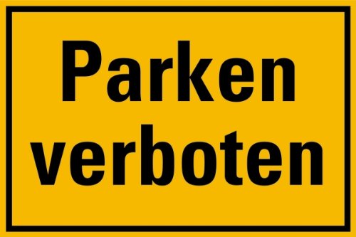 LEMAX® Schild PVC Parken verboten gelb/schwarz 200x300mm