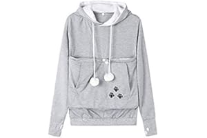Angel ZYJ Damen Pullover Kapuzenpullover mit Katzen Hund Tasche Hundetasche Katze Sweatshirt Pulli Hoodie Kapuze Katzenpulli Beutel Langarm Herbst Winter große größen