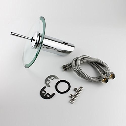 Einhand-Runde Glasauslauf Wasserfall Waschbecken Wasserhahn Chrom-Finish Badewanne Mischer-Hahn-Toilette Vanity Armaturen - 5