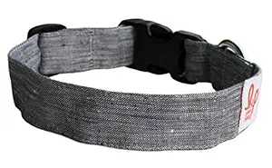 Lana Paws Eco-Friendly, Fur/Skin-Friendly and Soft Hemp Dog Collar Belt (Black)