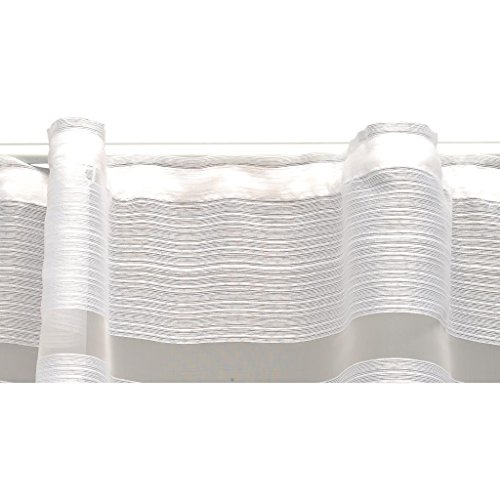Dekoschal Gardine Vorhang Daisy halbtransparent Auswahl: Universalband 140x 245cm weiß – perlweiß - 2