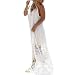Skyblue-uk Beach Dresses Womens Lace Splice Backless Strappy Party Evening Beach Long Maxi Dress