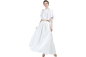 BEAUTELICATE Donna Gonna Lunga Cotone Vittoriana Estiva Stile Rinascimentale Boemia Gonna Grande Swing Maxi Gonna Medievale Gypsy Costume