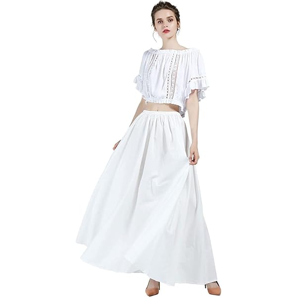 Jupe Médiévale Duzabel En Coton - Plissée, Longueur Maxi - Couleurs Beige, Noir, Rouge, Marron - Tailles S/M à XXL/XXXL