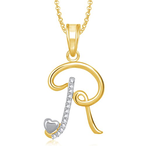 Amaal Valentine Gifts Gold American Diamond Alphabet Letter R Necklace Pendant for Women Girls Boys Men with Chain PS0323 RS.249 (93.00% Off) - Amazon