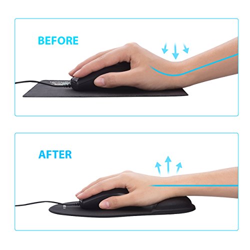 VicTsing Black Mouse Pad with Gel