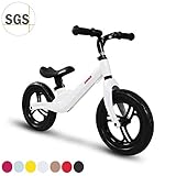 COEWSKE 12'Balance Bike Alliage de magnésium sans pédale Vélo d'entraînement d'équilibre pour Enfants et Tout-Petits de 2 à 5 Ans (Blanc)