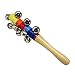 Homgaty New Lovely Kid Handle Wooden Bell Stick Shaker Rattle Toy Sleigh 10 Bells