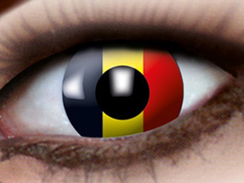 Rey Loco Länder Länderflaggen WM EM Fanartikel Kontaktlinsen Fun Linsen Fussball, Land wählen:Belgien m912