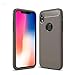 Produktbild iPhone XR - Silikon Gummi Case Metall Carbon Look grau