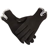 en invierno. RMXMY Los Puntos Simples de la Moda de otoño e Invierno no se Caen Terciopelo cálido más Terciopelo Guantes de Pantalla táctil de Dedo índice engrosados