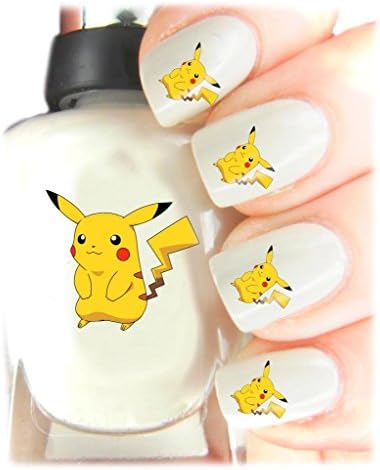 Childrens Nail Art Stickers - Fun and easy to use! Ideal Christmas Present / Gift - Great Stocking Filler Pikachu