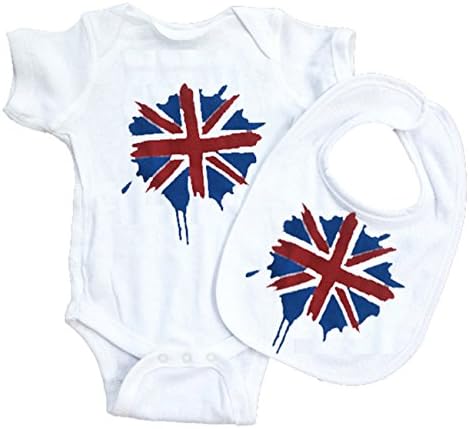 Funny Cotton Union Jack England Baby Bodysuit BIBS Grow Gift Nontoxic Ink vest (6 - 12 Months)