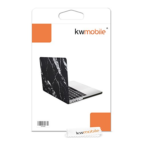 kwmobile Hardcase Laptop Hülle für Apple MacBook Pro Retina 15″ (ab Anfang 2013) – Marmor Design Schwarz Weiß dünne gummierte Schutzhülle Cover Case Tasche - 7