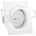 Produktbild 1er Set 230V LED Decken Einbaustrahler QUADROS (eckig) Weiß; GU10 LED 5,5W = 60W; 3-Stufen STEP DIMMBAR (100% 50% 20%); Neutral-Weiß (4000k); Einbauleuchte; schwenkbar