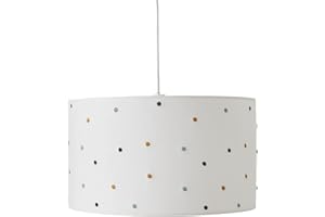 VERTBAUDET Beige / Multi Coloured Polka Dot Embroidered Pendant Light Shade TU