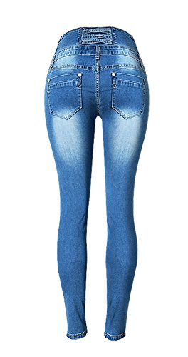 iRachel Damen High Waist Jeanshose Denim Hose Skinny Jeans Hosen - 2