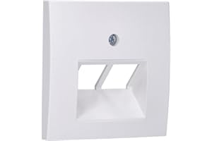 Berker Zentralstück UAE/E-DAT Wandanschlussdose Weiß Double matt Kunststoff Schalter (Toggle oder Rocker) Geräte mit UAE/E-DAT und ISDN-Anschlüssen