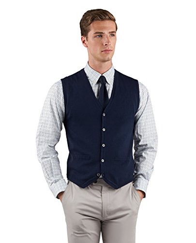 T.M.Lewin Men's Infinity Navy Knitted Waistcoat