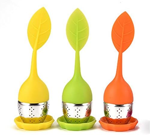 DSYJStainless Steel Tea Infuser Strainer (Yellow & Green & Orange, 1 Pack)