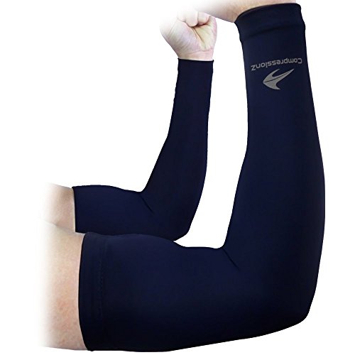 Arm Sleeves For Kids (1 Pair) Compression - Boys, Girls, Youth Basketball Shooter Sleeve - Best Elbow Warmers Protection For Football, Baseball, Running, Volleyball, Athletic Sports